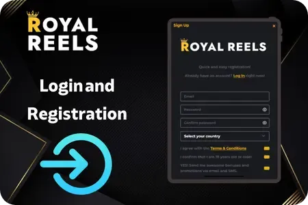 Royal Reels app login and registration process Australia